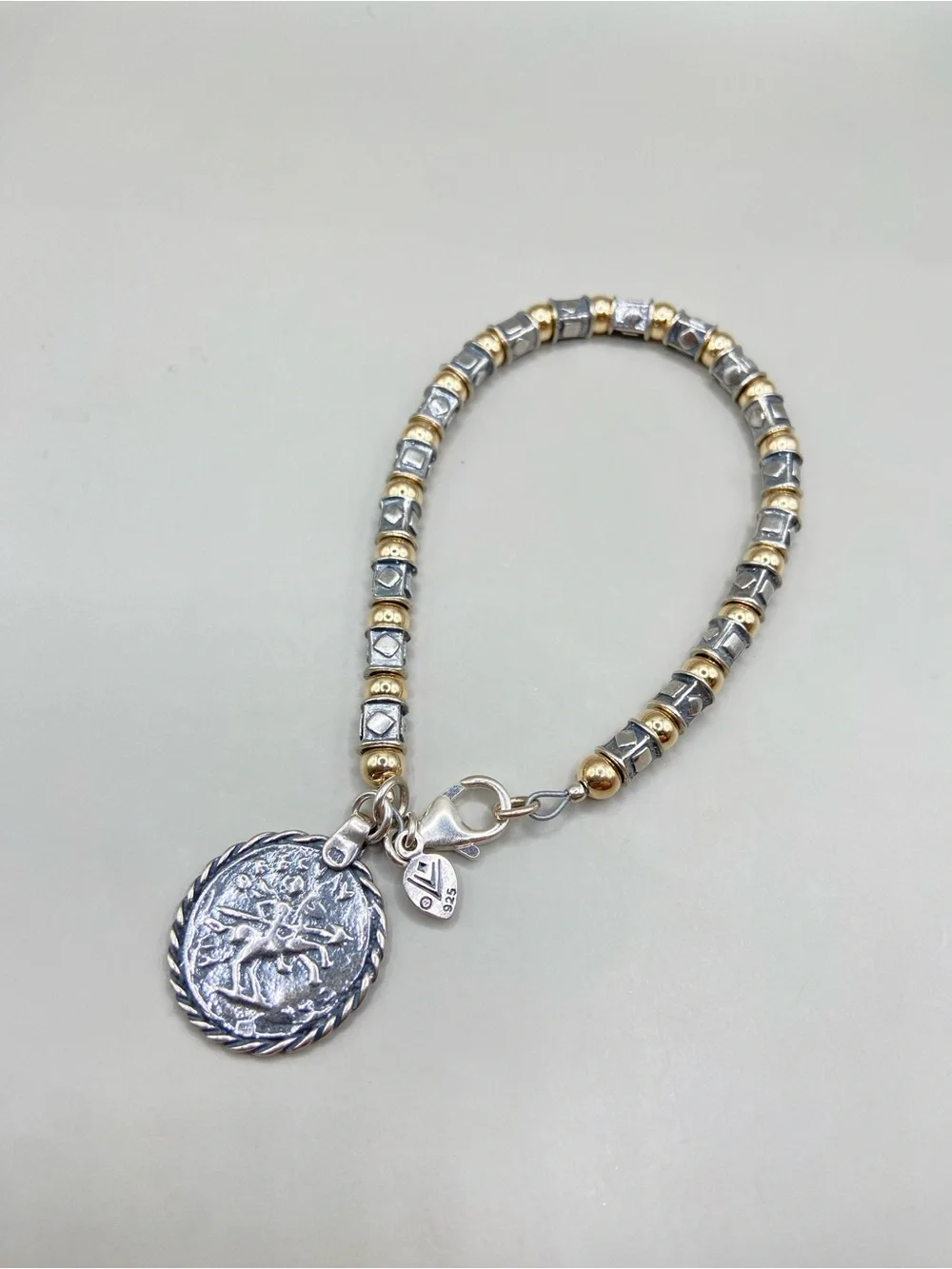 Silpada Sterling Silver 14K Gold Filled Roman Coin Bracelet B1582